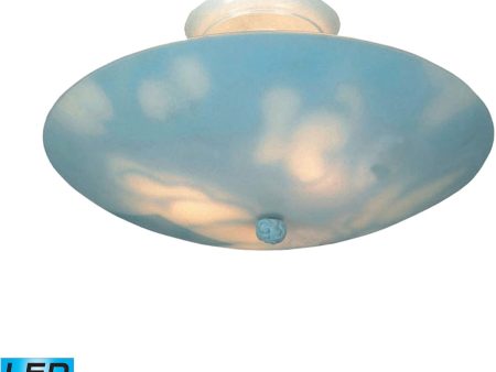 17 W Kidshine 3-Light LED Semi Flush Cloud-Themed Glass Sale