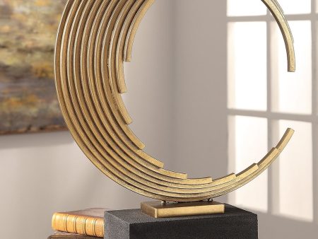 24 H Saanvi Curved Gold Rods Sculpture For Discount