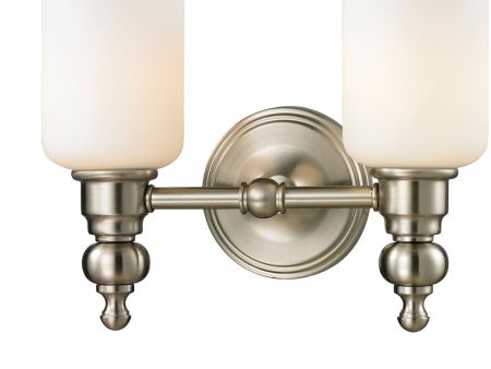 13 W Bristol Way 2-Light LED Vanity Brushed Nickel Opal White Glass Fashion