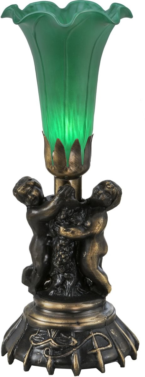 12 H Green Cherub Pond Lily Mini Lamp Online