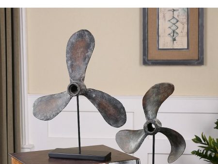 21 H Propellers Rust Sculptures Set of 2 Discount