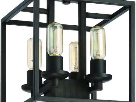 11 W Cubic 4-Light Semi Flush Aged Bronze Brushed Fashion