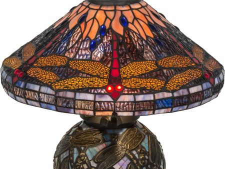 16 H Tiffany Hanginghead Dragonfly Cone Table Lamp Hot on Sale