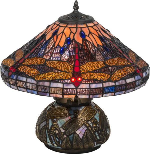 16 H Tiffany Hanginghead Dragonfly Cone Table Lamp Hot on Sale