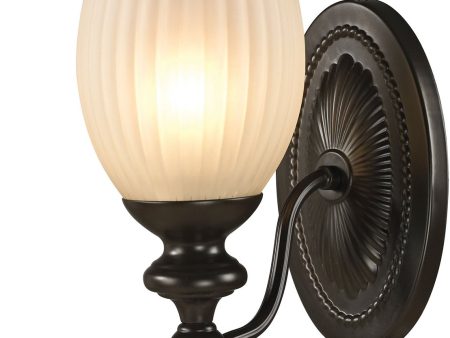 5 W Park Ridge 1-Light LED Vanity Oil Rubbed Bronze Reeded Glass Sale