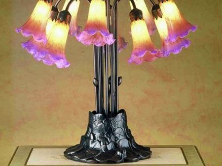 22 H Pond Lily  10-Light Tiffany Table Lamp Hot on Sale