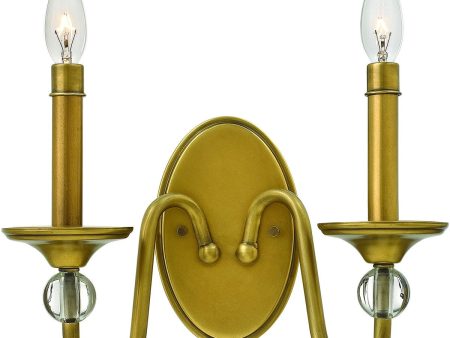 13 W Eleanor 2-Light Wall Sconce Heritage Brass Cheap