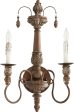 12 W Salento 2-Light Wall Sconce Vintage Copper Online now