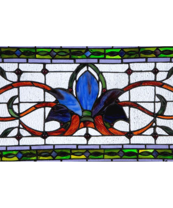 10 H x 33 W Fairytale Transom Stained Glass Window on Sale