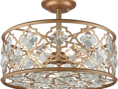 17 W Armand 4-Light Semi Flush Matte Gold Clear Crystal Hot on Sale