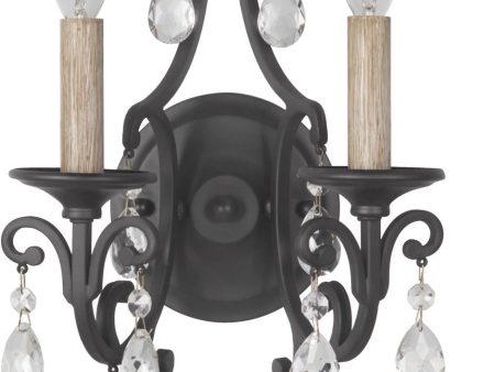 9 W Bentley 2-Light Wall Sconce Matte Black Online Hot Sale