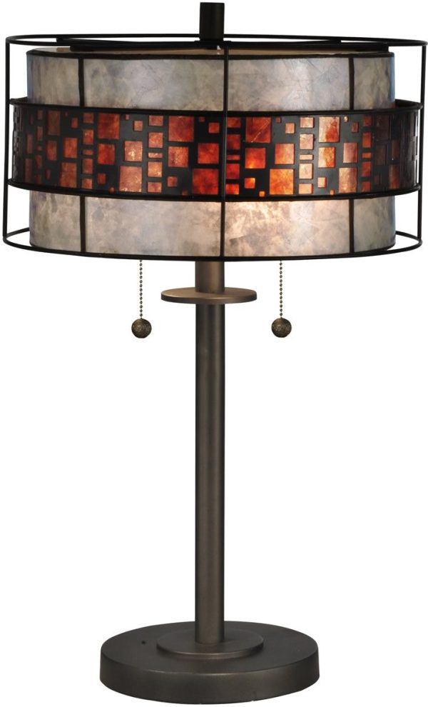 23 H Cobblestone Tiffany Table Lamp Antique Bronze on Sale