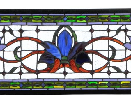 10 H x 33 W Fairytale Transom Stained Glass Window on Sale