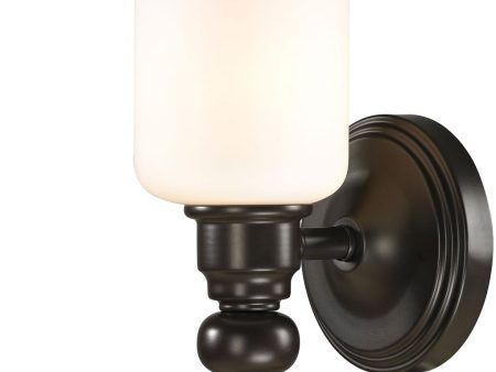 5 W Bristol Way 1-Light LED Vanity Oil Rubbed Bronze Opal White Glass Discount