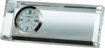 2 H Prism Mantel Clock in Polished Silver Sale