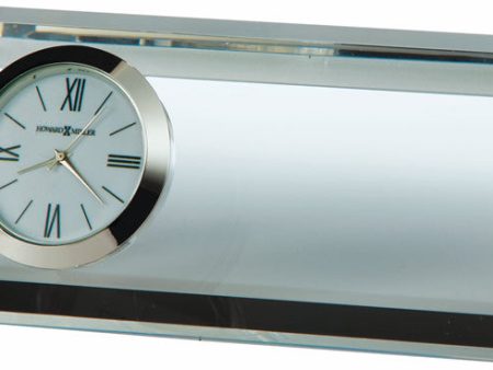 2 H Prism Mantel Clock in Polished Silver Sale