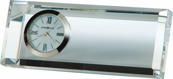 2 H Prism Mantel Clock in Polished Silver Sale