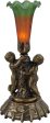 12 H Amber and Green Cherub Pond Lily Mini Lamp Online