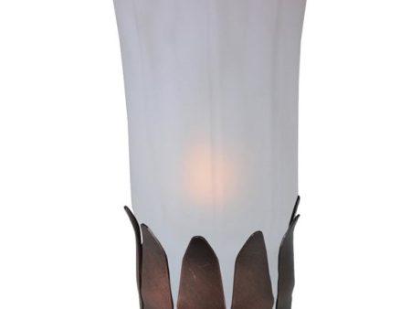 8 H Pink White Pond Lily Accent Lamp Hot on Sale