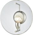 12 W Disco 1-Light Wall Sconce Polished Nickel Clear Acrylic Panel Online