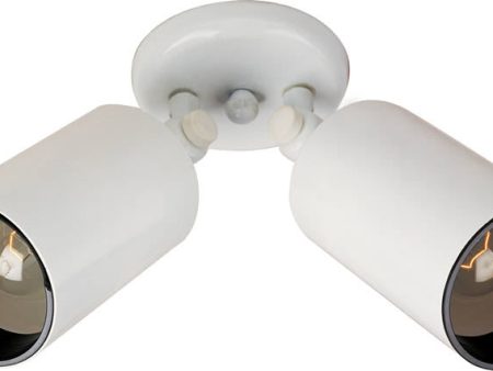 10 H Spots 2-Light Outdoor Wall Mount White For Discount