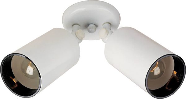 10 H Spots 2-Light Outdoor Wall Mount White For Discount