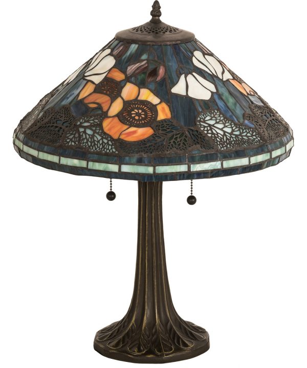 22 H Tiffany Poppy Cone Table Lamp For Sale