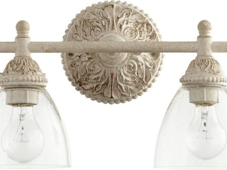 18 W 2-light Bath Vanity Light Persian White w ClearSeeded Cheap