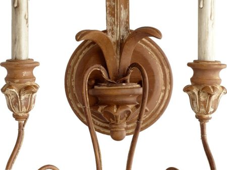 12 W Salento 2-Light Wall Sconce French Umber For Sale