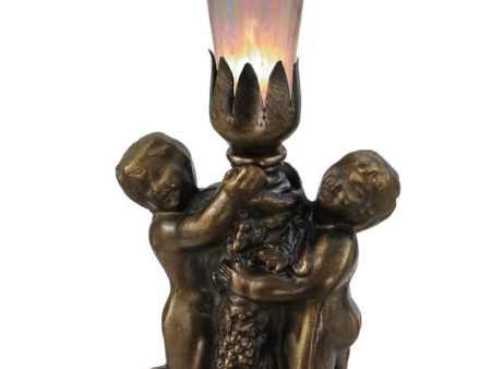 12 H Purple Irridescent Cherub Pond Lily Mini Lamp Sale