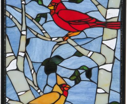 20 H x 13 W Cardinals Morning Stained Glass Window Online now