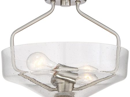 13 W Printers Row -Light Semi Flush Mount Satin Platinum Sale