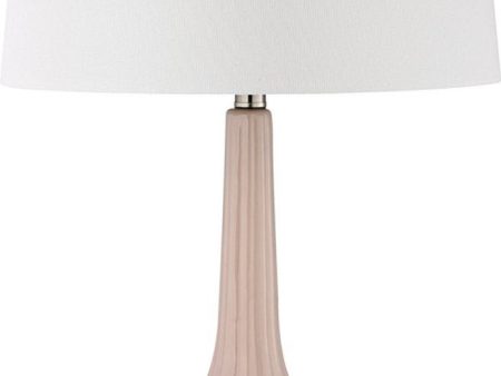 20 H Abbey Lane 1-Light 3-Way Table Lamp Pastel Pink For Sale