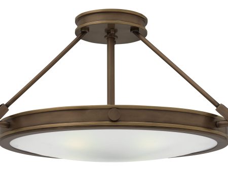 22 W Collier 4-Light Semi-flush Mount in Light Oiled Bronze Hot on Sale