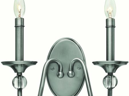 13 W Eleanor 2-Light Wall Sconce Polished Antique Nickel Sale