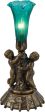 12 H Green Irridescent Cherub Pond Lily Mini Lamp Online now