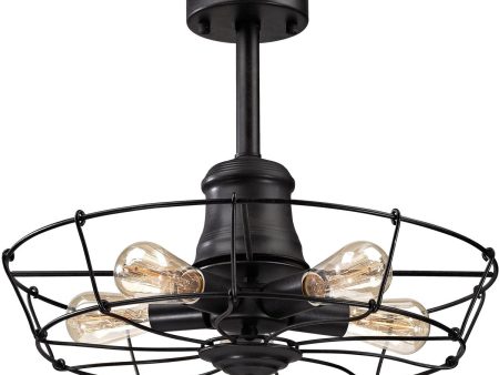 20 W Glendora 5-Light Semi Flush Wrought Iron Black Online