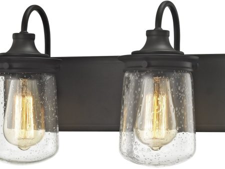 15 W Hamel 2-Light Vanity Oil Rubbed BronzeClear Seedy Glass For Cheap