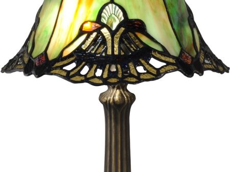 16 H Green Haiawa Tiffany Accent Lamp Antique Bronze Sale