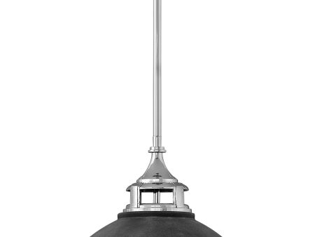 18 W Fletcher 2-Light Single Tier Pendant in Aged Zinc with Polished Nickel on Sale