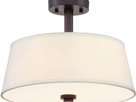 15 W Studio 2-Light Semi Flush Mount Satin Bronze Sale