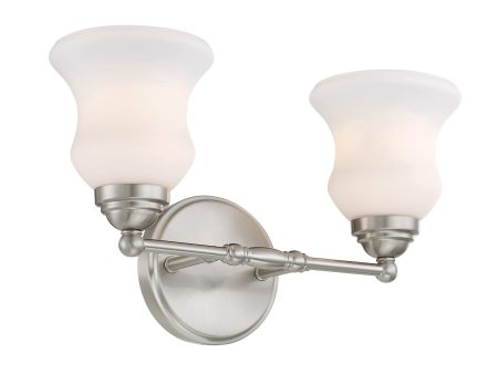 16 W Faina 2-light Vanity Lamp Brushed Nickel Fashion