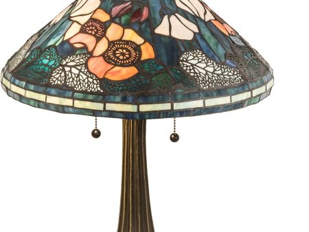 22 H Tiffany Poppy Cone Table Lamp For Sale