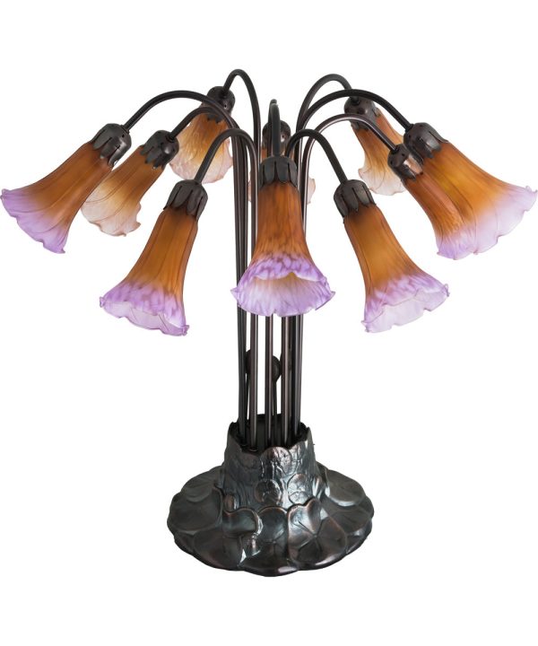 22 H Pond Lily  10-Light Tiffany Table Lamp Hot on Sale