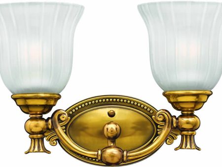 15 W Francoise 2-Light Bath Vanity Burnished Brass Online Hot Sale