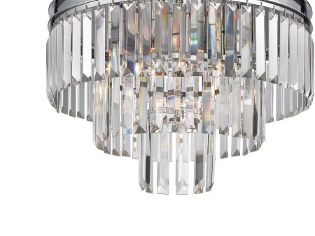 19 W Palacial 3-Light LED Semi Flush Polished Chrome Online Sale