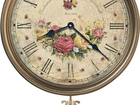 21 H Savannah Botanical VII Framed Wall Clock Antique Brass Sale