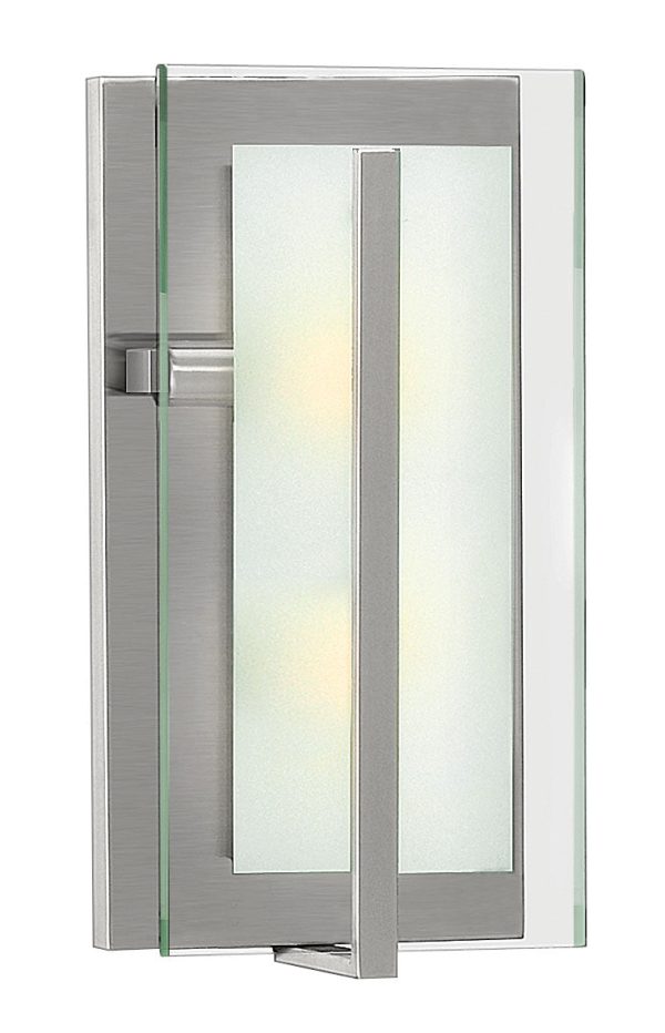 8 W Latitude 2-Light Two Light Sconce in Brushed Nickel Fashion