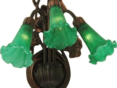 11 W Green Pond Lily 3 Light Wall Sconce Online now