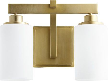 13 W Lancaster 2-light Bath Vanity Light Aged Brass Online now